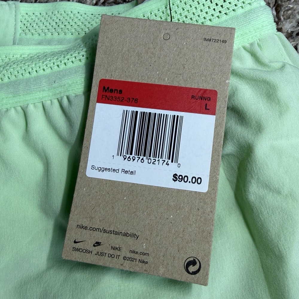 Nike ADV AeroSwift Running Shorts Mens Size Large Green Dri-FIT FN3352-376 NEW - Picture 4 of 7